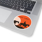 Lone Cowboy Round Stickers