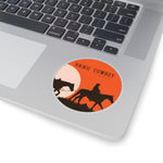 Lone Cowboy Round Stickers